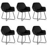 Vidaxl eetkamerstoelen 6 st fluweel zwart