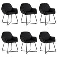 Vidaxl eetkamerstoelen 6 st fluweel zwart