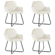 Vidaxl eetkamerstoelen 4 st fluweel crèmekleurig