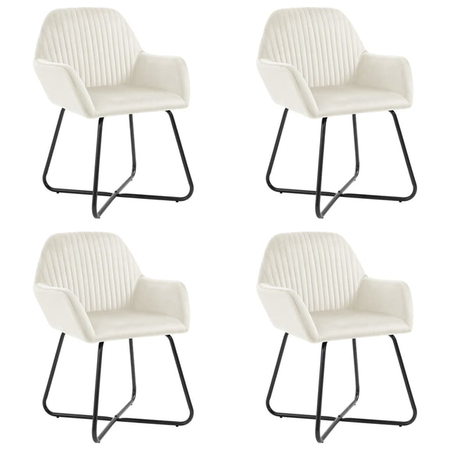 Vidaxl eetkamerstoelen 4 st fluweel crèmekleurig