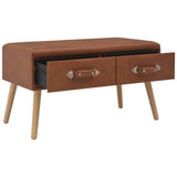 Vidaxl bank met lades 80 cm kunstleer bruin
