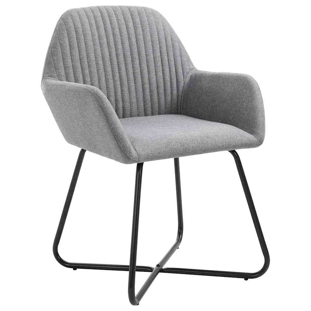 Vidaxl eetkamerstoelen 4 st stof lichtgrijs