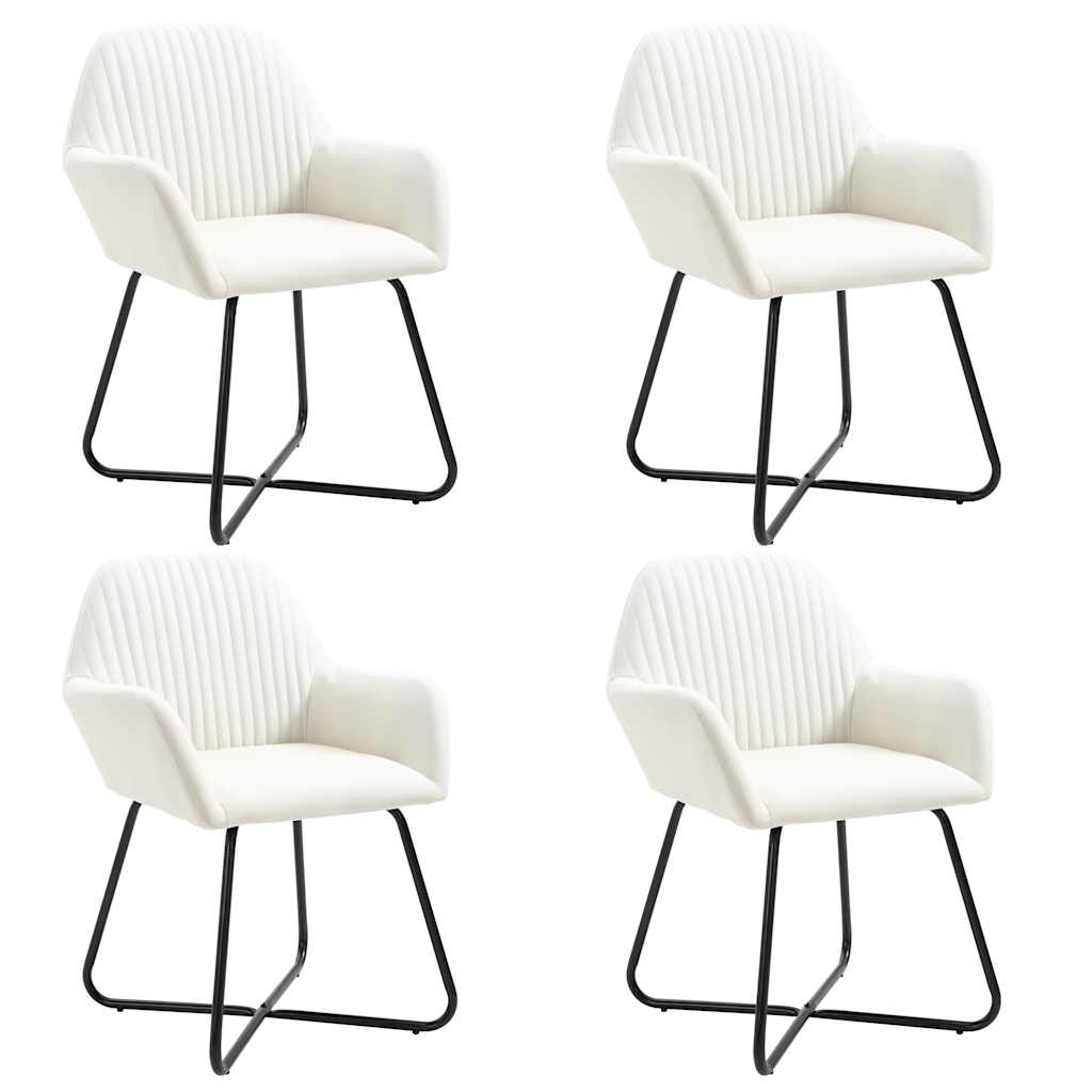 Vidaxl eetkamerstoelen 4 st stof crèmekleurig