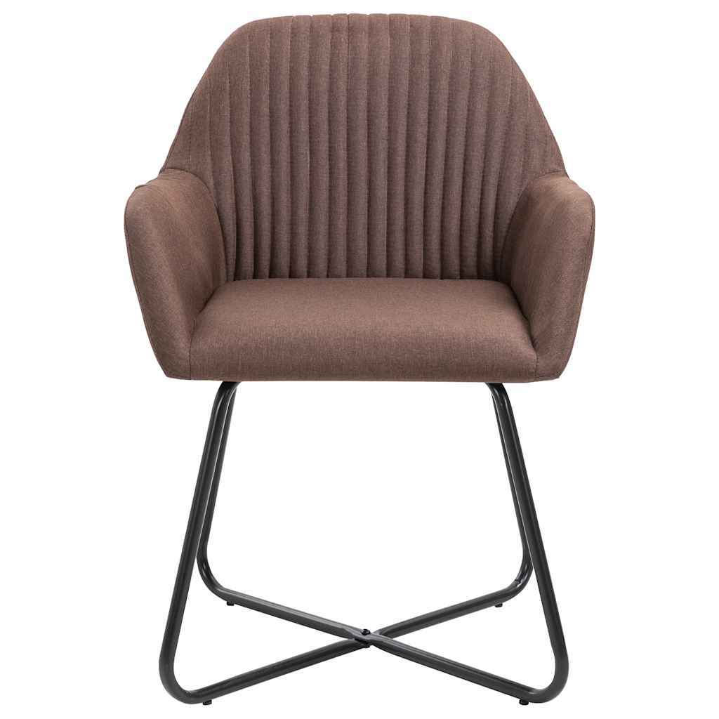 Vidaxl eetkamerstoelen 4 st stof bruin