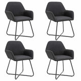 Vidaxl eetkamerstoelen 4 st stof zwart
