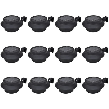 VidaXL Zaunleuchten 12 Stk. Solar-LED Schwarz