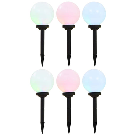 VidaXL Solarlampen 6 Stk. LED rund 20 cm RGB