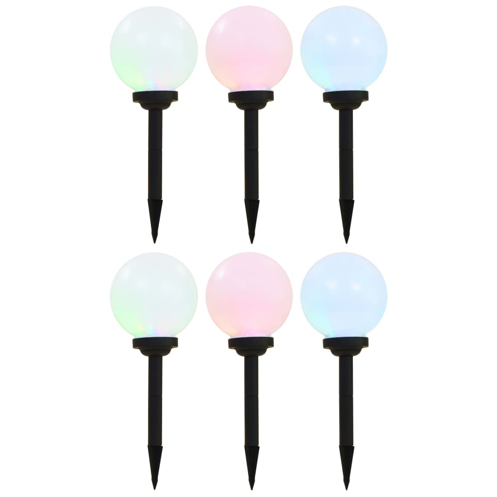 VidaXL Solarlampen 6 Stk. LED rund 20 cm RGB
