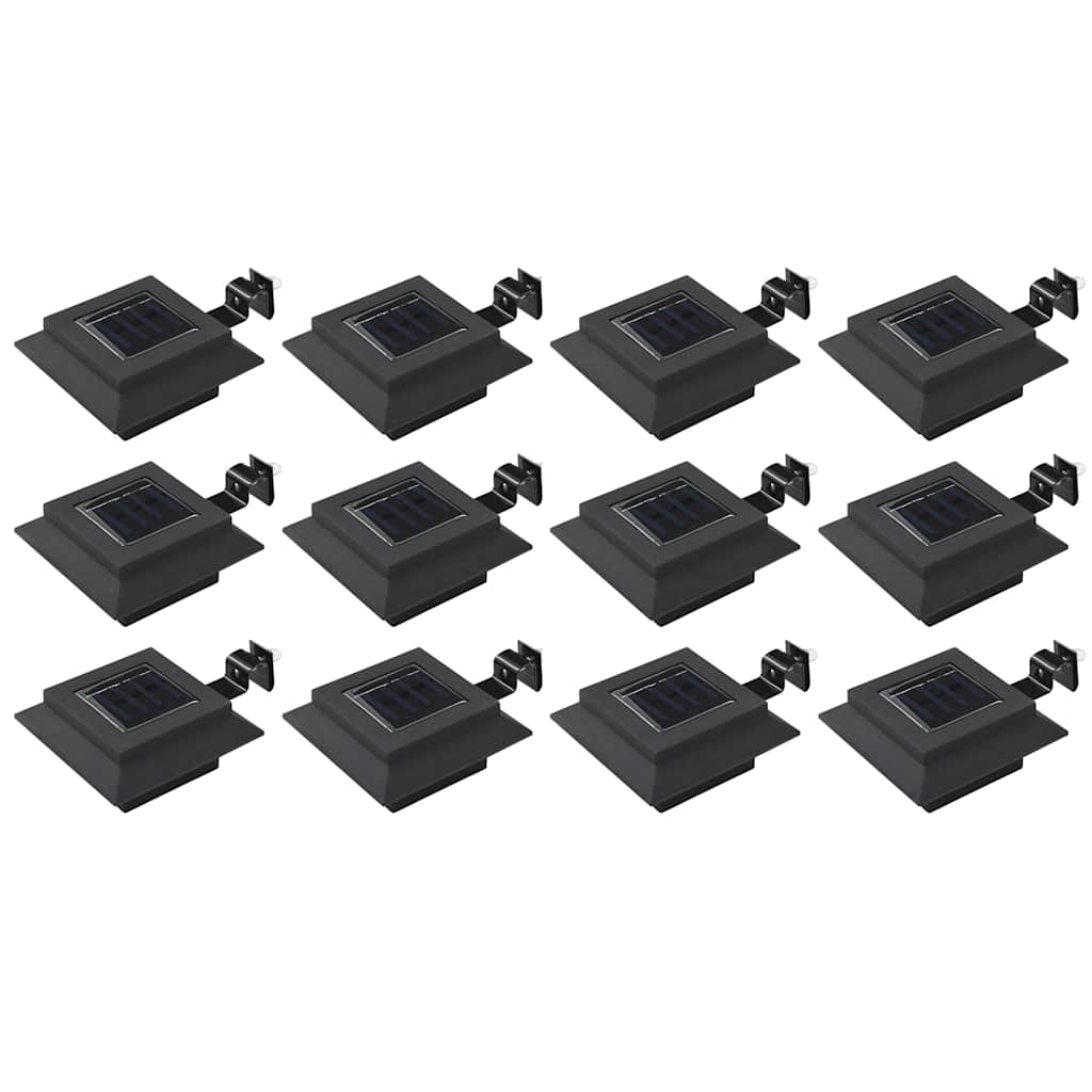 VidaXL Solarlampen 12 Stk. LED quadratisch 12 cm schwarz