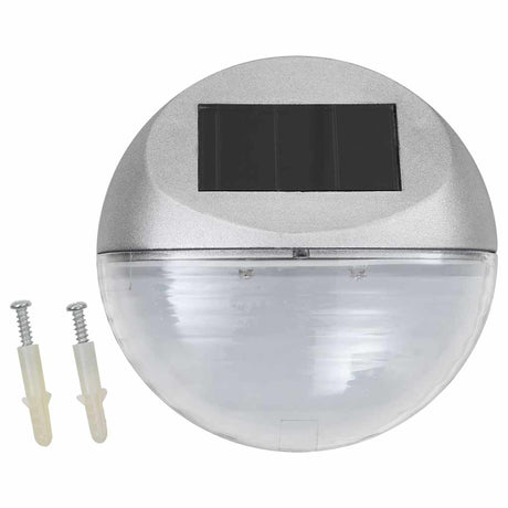 VidaXL Solar-Wandleuchten LED 24 Stück rund silberfarben