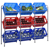 VIDAXL -Speicher für 9 Kisten 145x33x116 Stahl Silberfarbe
