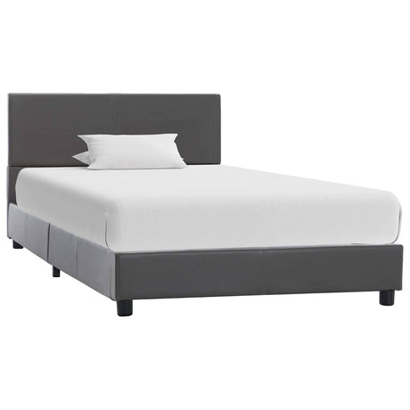 Vidaxl bedframe kunstleer grijs 90x200 cm