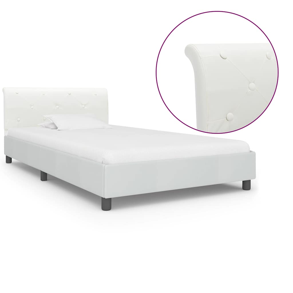 Vidaxl bedframe kunstleer wit 90x200 cm