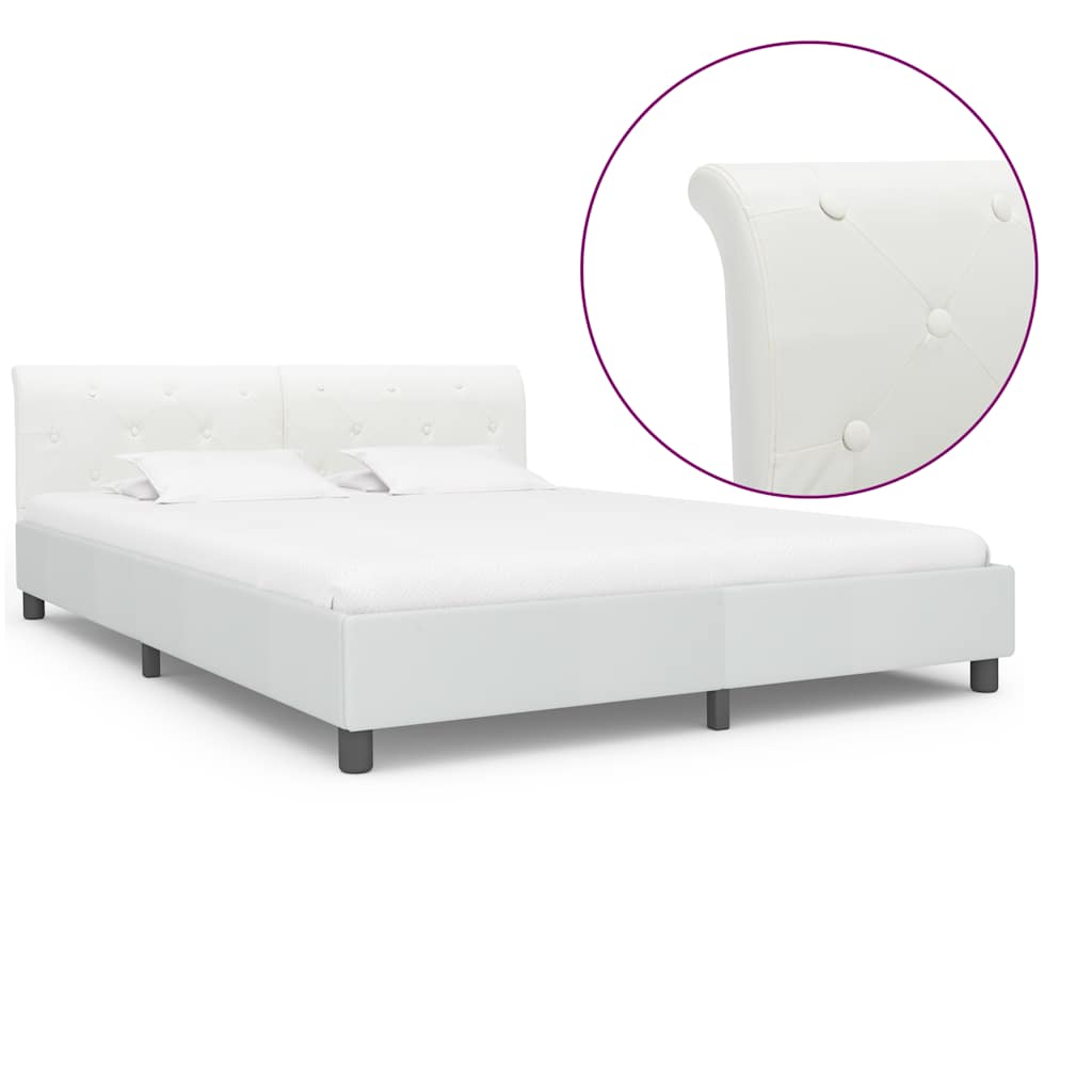 Vidaxl bedframe kunstleer wit 160x200 cm