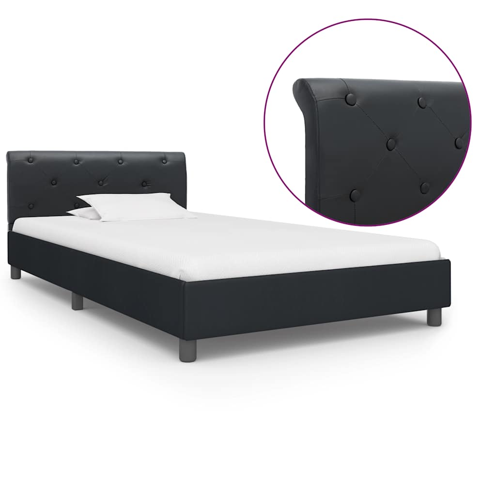 Vidaxl bedframe kunstleer zwart 90x200 cm