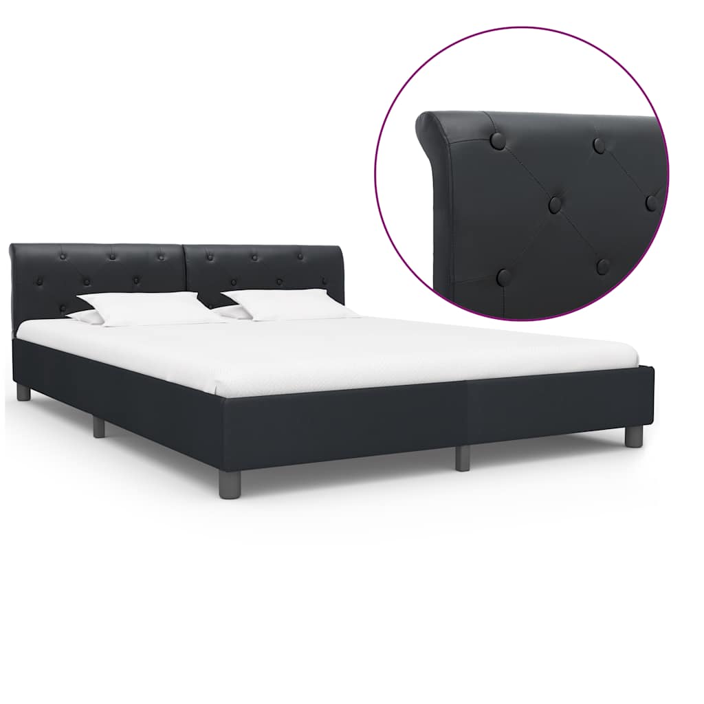 Vidaxl bedframe kunstleer zwart 160x200 cm
