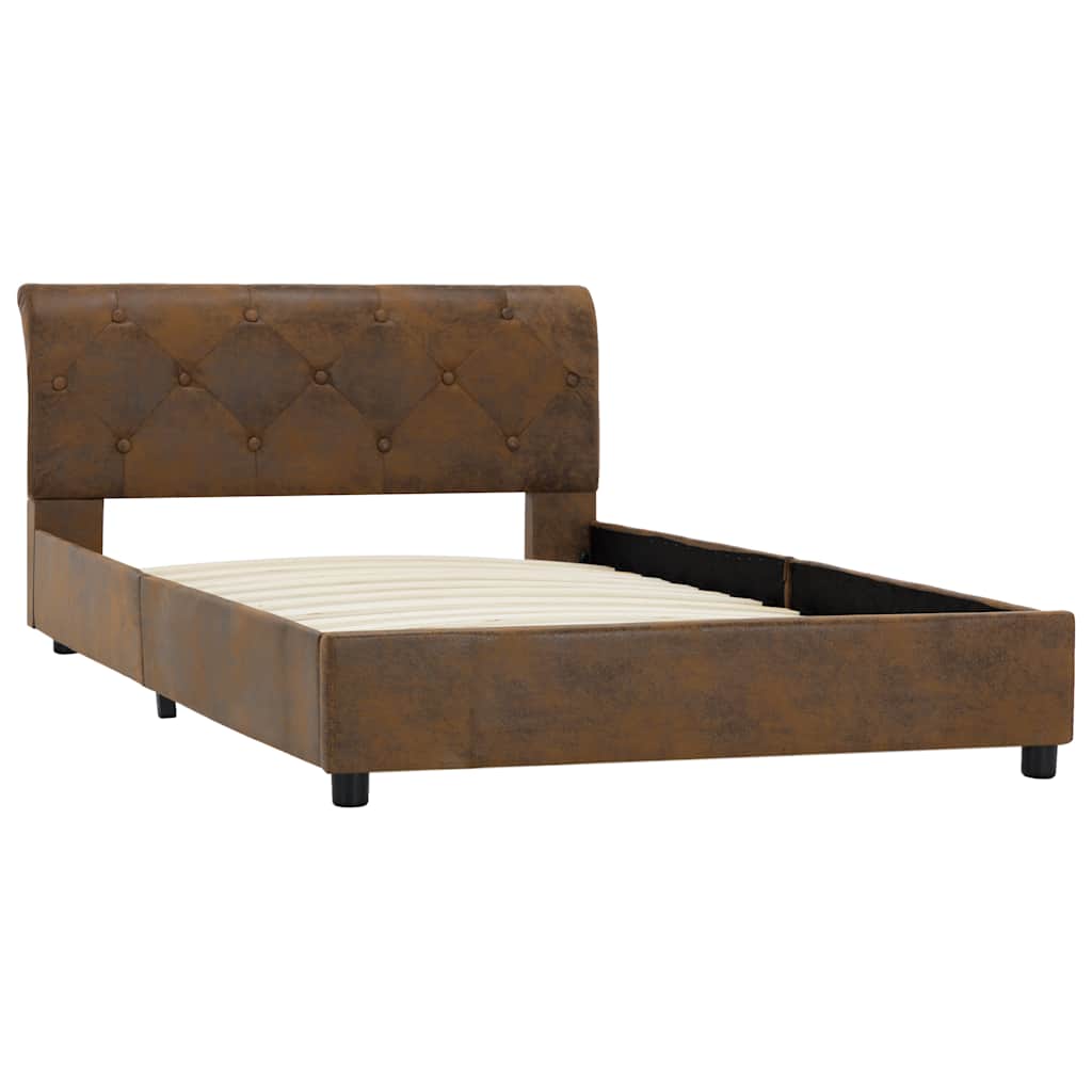 Vidaxl bedframe kunstsuède bruin 100x200 cm
