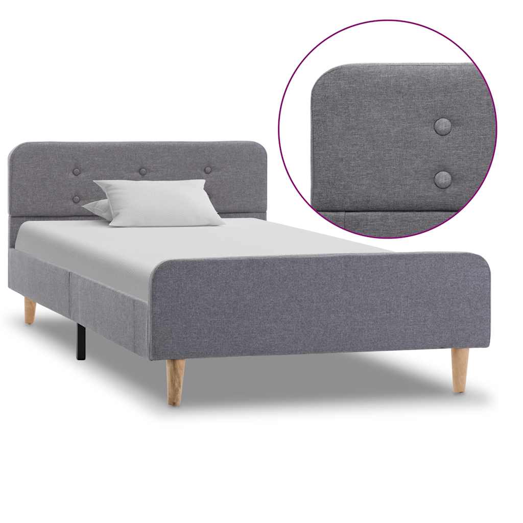 Vidaxl bedframe stof lichtgrijs 100x200 cm