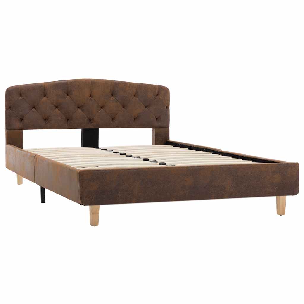Vidaxl bedframe kunstsuède bruin 120x200 cm