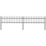 Vidaxl Gartenzaun mit Spears Top 3.4x0,6 M Stahl schwarz