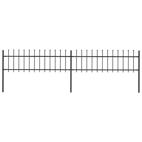 Vidaxl Gartenzaun mit Spears Top 3.4x0,6 M Stahl schwarz
