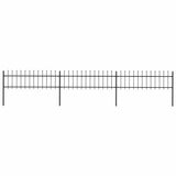 Vidaxl Gartenzaun mit Spears Top 5.1x0,6 M Stahl schwarz