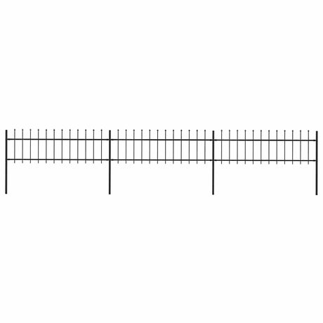Vidaxl Gartenzaun mit Spears Top 5.1x0,6 M Stahl schwarz