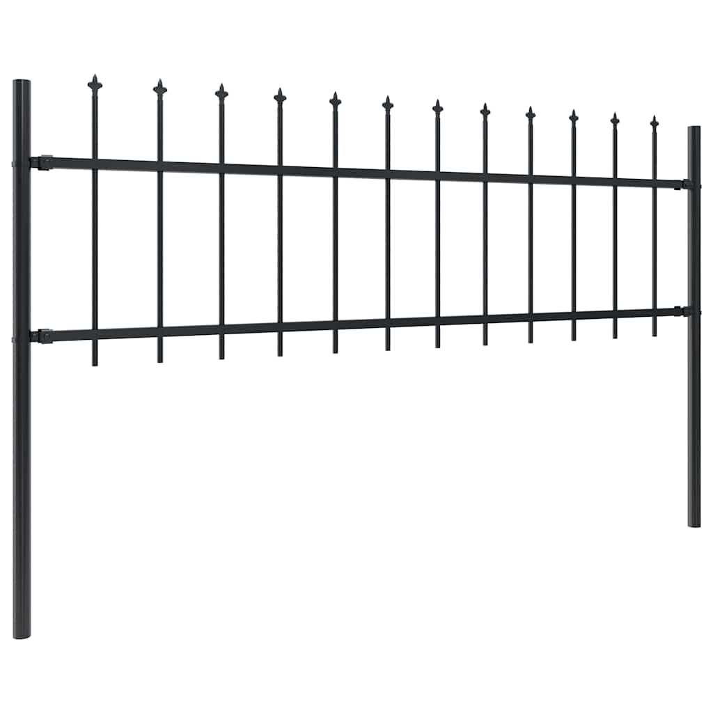 Vidaxxl Gartenzaun mit Speerspitze Stahl 537x60 cm schwarz