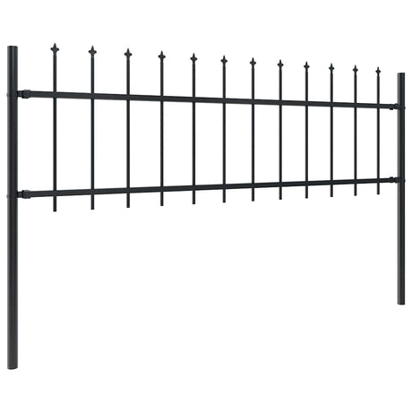 Vidaxxl Gartenzaun mit Speerspitze Stahl 537x60 cm schwarz