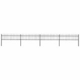Vidaxl Gartenzaun mit Spears Top 6,8x0,6 M Stahl Schwarz