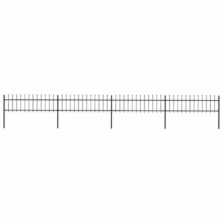 Vidaxl Gartenzaun mit Spears Top 6,8x0,6 M Stahl Schwarz