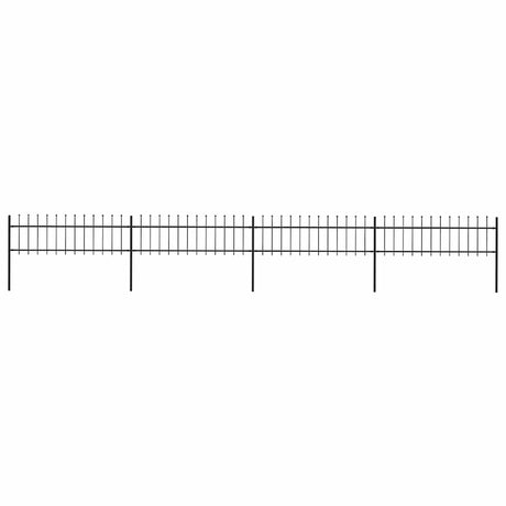 Vidaxxl Gartenzaun mit Speerspitze Stahl 714,5x60 cm schwarz