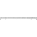 Vidaxl Gartenzaun mit Spears Top 11.9x0,6 M Stahl Schwarz