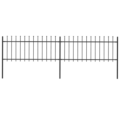 Vidaxl Gartenzaun mit Spears Top 3.4x0,8 m Stahlschwarz