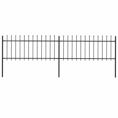 Vidaxxl Gartenzaun mit Speerspitze Stahl 359x80 cm schwarz