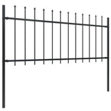 Vidaxl Gartenzaun mit Spears Top 3.4x0,8 m Stahlschwarz