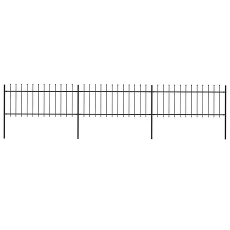 Vidaxl Gartenzaun mit Spears Top 5.1x0,8 m Stahlschwarz