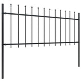Vidaxl Gartenzaun mit Spears Top 5.1x0,8 m Stahlschwarz