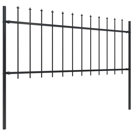 Vidaxl Gartenzaun mit Spears Top 5.1x0,8 m Stahlschwarz
