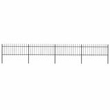 Vidaxl Gartenzaun mit Spears Top 6,8x0,8 m Stahl schwarz