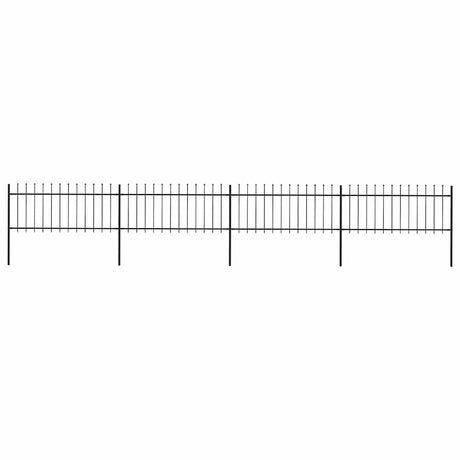 Vidaxl Gartenzaun mit Spears Top 6,8x0,8 m Stahl schwarz