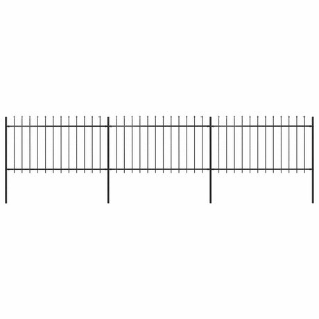 Vidaxxl Gartenzaun mit Speerspitze Stahl 537x100 cm schwarz