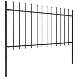 Vidaxl Gartenzaun mit Spears Top 5.1x1 m Stahl schwarz