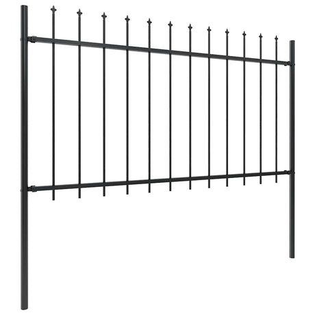 Vidaxl Gartenzaun mit Spears Top 5.1x1 m Stahl schwarz