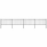 Vidaxl Gartenzaun mit Spears Top 6,8x1 m Stahl schwarz
