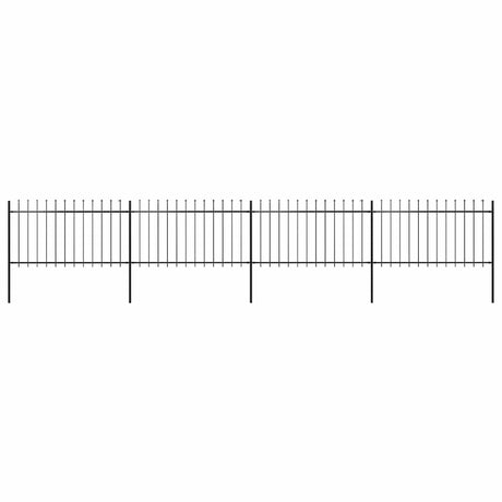 Vidaxl Gartenzaun mit Spears Top 6,8x1 m Stahl schwarz