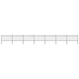 Vidaxl Gartenzaun mit Spears Top 11,9x1 m Stahl schwarz