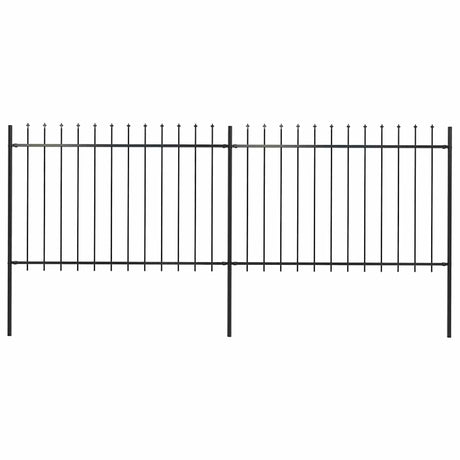 Vidaxl Gartenzaun mit Spears Top 3,4x1,2 m Stahl schwarz