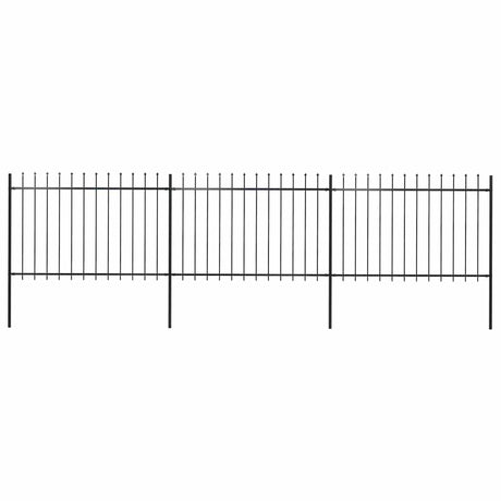 Vidaxxl Gartenzaun mit Speerspitze Stahl 537x120 cm schwarz