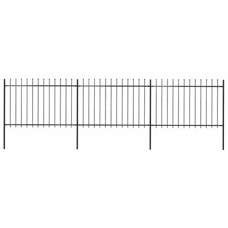 Vidaxl Gartenzaun mit Spears Top 5.1 x 1,2 m Stahl schwarz
